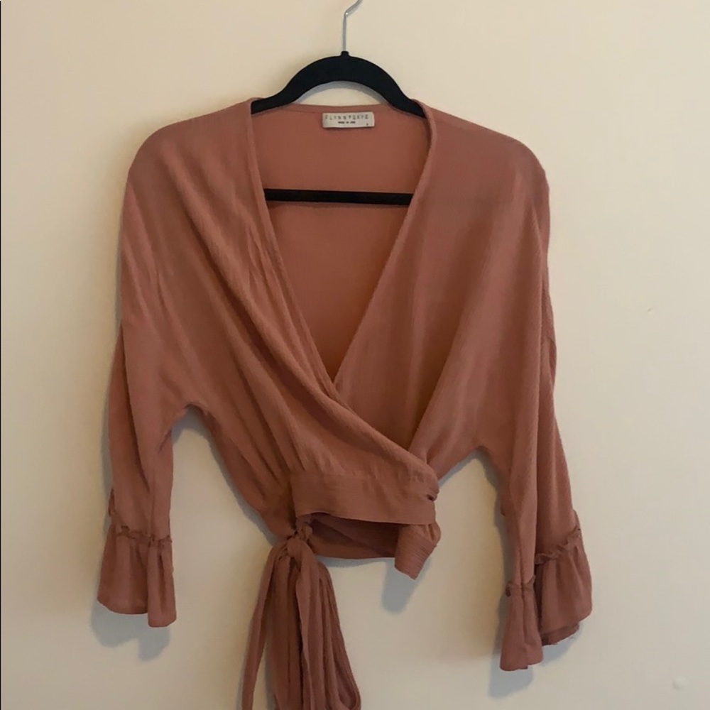 Flynn Skye Pink Wrap Blouse